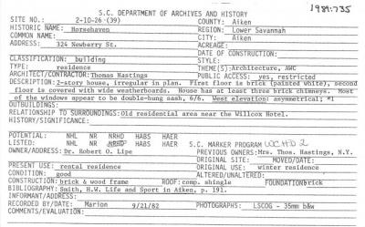 Sc Historic Properties Record Browse Historic Properties