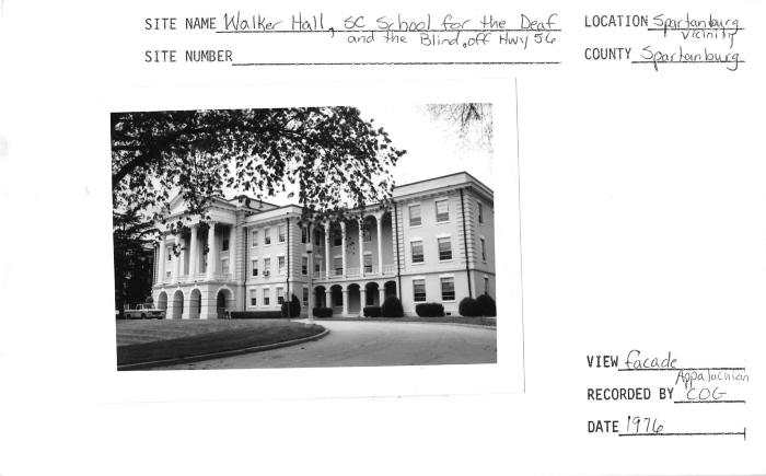 Walker Hall, Sc school for Blind and Deaf